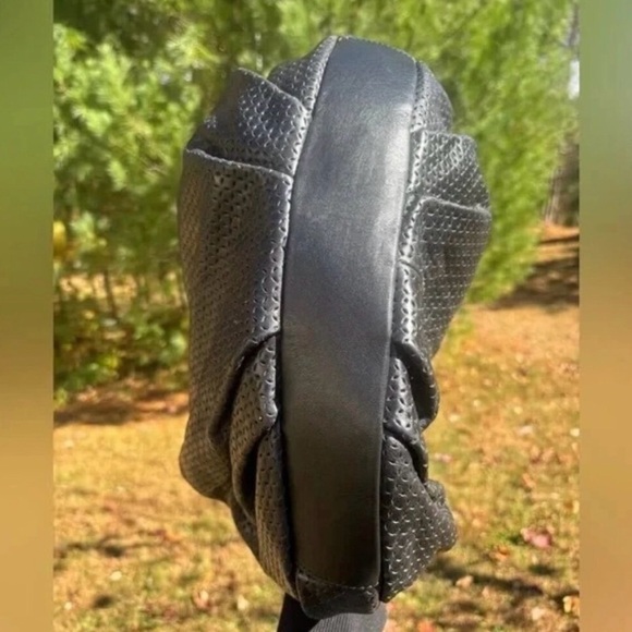 Furla Black Perforated Leather Hobo Bag - Women's Shoulder Tote - Picture 6 of 9